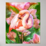 Flamingo-Blooming In Paradise Art Poster/Print Poster