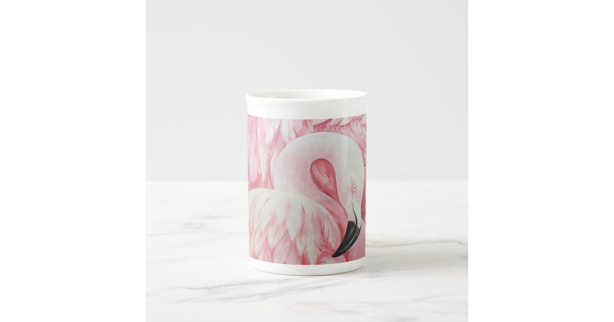 Flamingo bone China cup | Zazzle