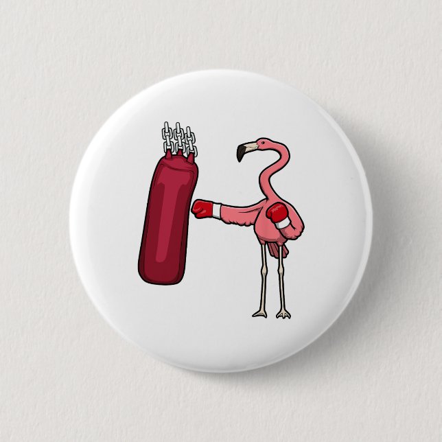 Flamingo Boxing Self Defense Hob  Button (Front)