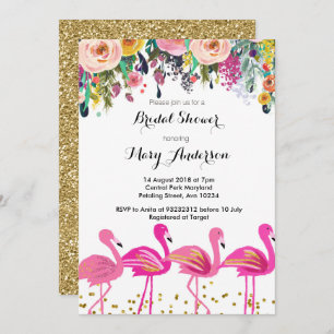 Flamingo Bridal Shower Invitation