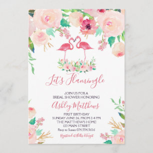 Flamingo Bridal shower Invitation, Flamingo Shower Invitation