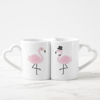 Flamingo Bride And Groom Personalized Mug Set by Popcornparty at Zazzle