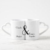 Flamingo Bride Groom Personalized Wedding Gift Coffee Mug Set (Front Nesting)