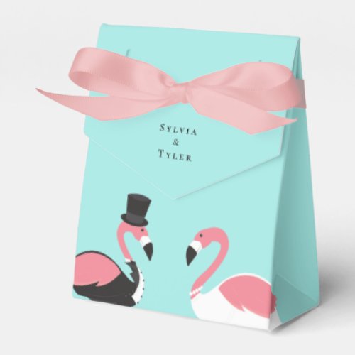 Flamingo Bride Groom Wedding  Favor Boxes