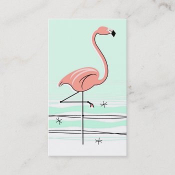 Flamingo Business Card Green by QuirkyChic at Zazzle