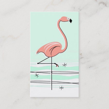 Flamingo Business Card Green