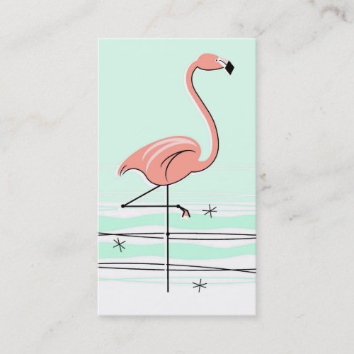 Flamingo business card green