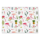 Flamingo Cactus Pineapple Hibiscus Pattern (Front Horizontal)