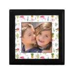Flamingo Cactus Pineapple Hibiscus Pattern Gift Box