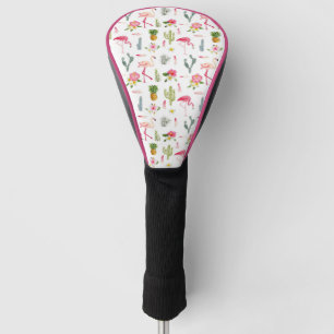 Flamingo Cactus Pineapple Hibiscus Pattern Golf Head Cover