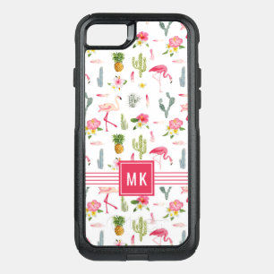 Flamingo Cactus Pineapple Hibiscus Pattern OtterBox Commuter iPhone SE/8/7 Case