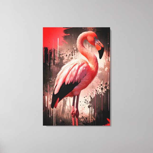 Flamingo Canvas Wall Art (Front)