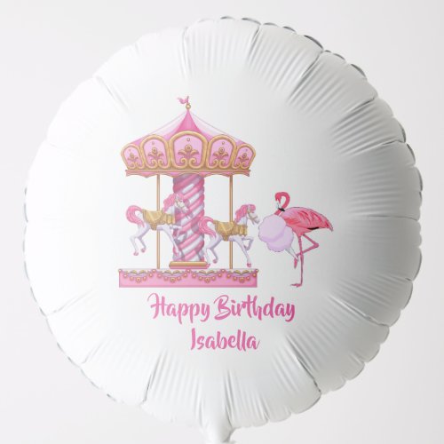 Flamingo Carnival Fun Custom Birthday Party Balloon