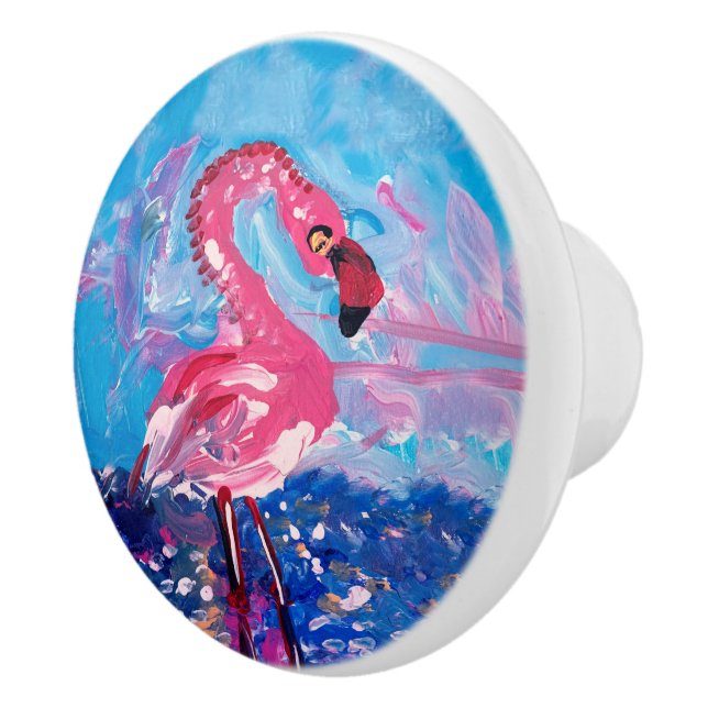 Flamingo Ceramic Knob (Right)