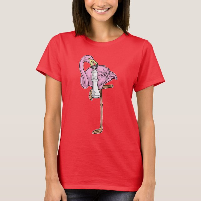 Flamingo Chess piece King Chess T-Shirt (Front)