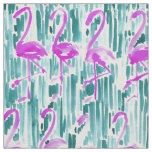 FLAMINGO CHILL Tropical Watercolor Print Fabric