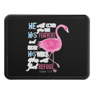Flamingo Christian Gift, Psalm 91 Bible Verse Hitch Cover