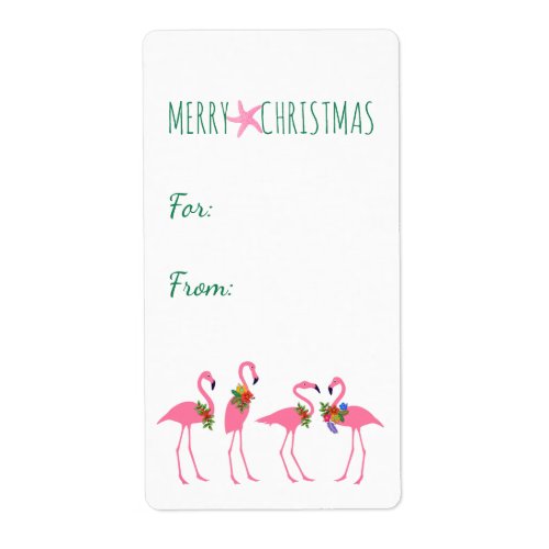 Flamingo Christmas Big Stickers for Gifts
