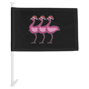 Flamingo Christmas Car Flag