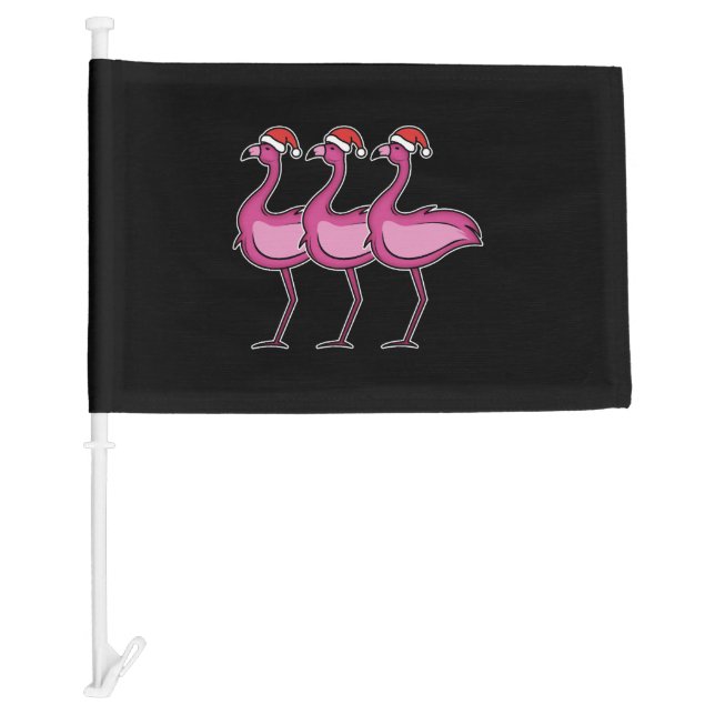 Flamingo Christmas Car Flag (Front)