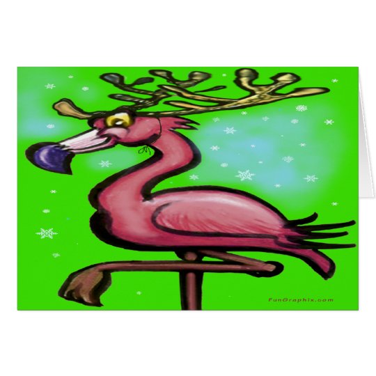Flamingo Christmas Card