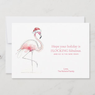 FLAMINGO CHRISTMAS CARD Pink Florida Holiday Card