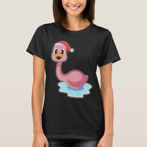 Flamingo Christmas Christmas hat T_Shirt