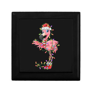 Flamingo Christmas Gift Xmas Lights Santa Pink Cut Box