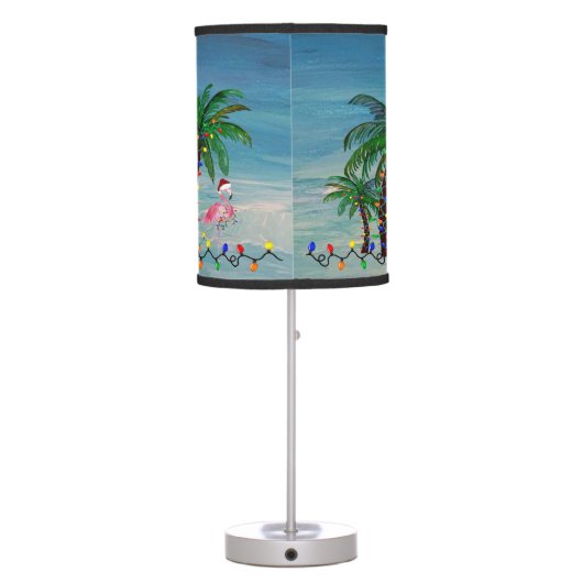 Flamingo Christmas Holiday table lamp (Back)