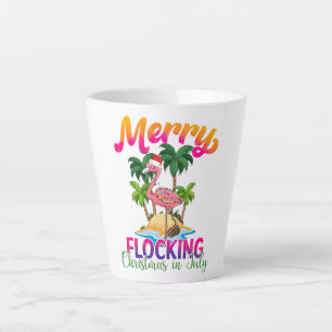 Flamingo Christmas In July Tropical Flamingo Latte Mug