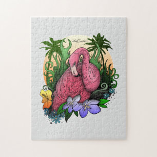Flamingo Christmas Jigsaw Puzzle