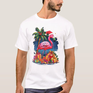 Flamingo Christmas Lighting Xmas T-Shirt