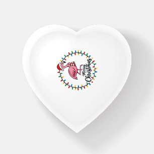 Flamingo Christmas Lights Holiday Paperweight