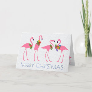 Flamingo Christmas n New Year Message Holiday Card