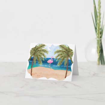 Flamingo Christmas Note Card by ChristmasBellsRing at Zazzle