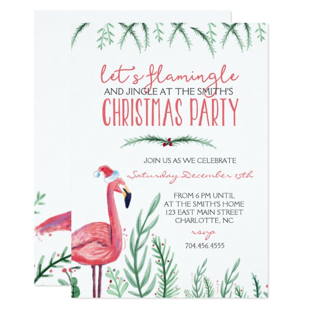 Flamingo Christmas Party Invitation