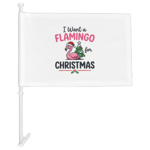 Flamingo Christmas Quote Vector Car Flag