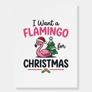 Flamingo Christmas Quote Vector Foam Board