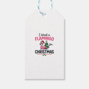 Flamingo Christmas Quote Vector Gift Tags