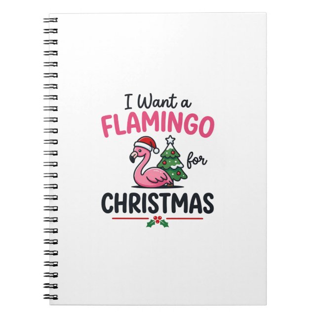 Flamingo Christmas Quote Vector Notebook (Front)
