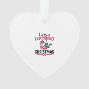 Flamingo Christmas Quote Vector Ornament