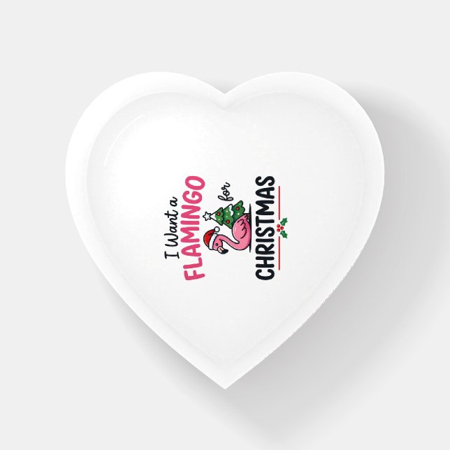 Flamingo Christmas Quote Vector Paperweight (Front)
