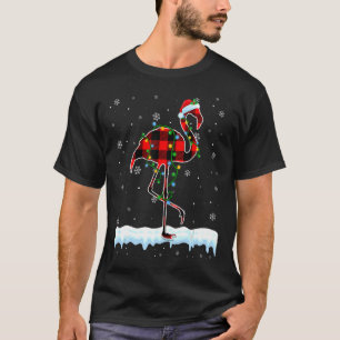 Flamingo Christmas Santa Hat Cute Animals Xmas Li T-Shirt