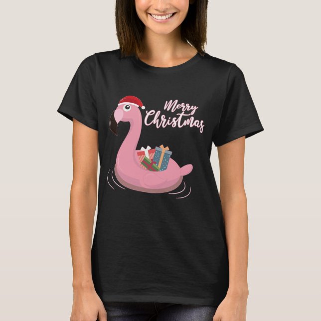 Flamingo Christmas T-Shirt (Front)