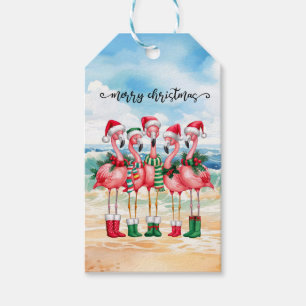 Flamingo Christmas themed Gift Tags