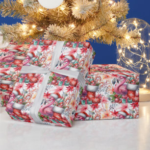 Flamingo Christmas themed Wrapping Paper