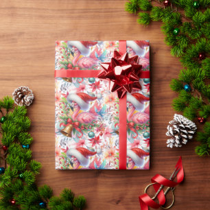 Flamingo Christmas themed Wrapping Paper