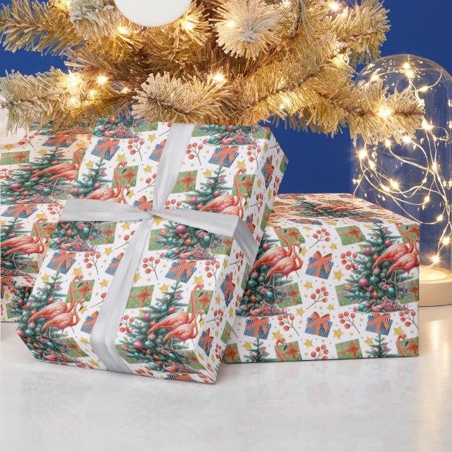 Flamingo Christmas themed  Wrapping Paper (Holidays)