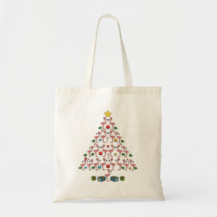 Flamingo Christmas Tree Funny Animal Christmas - P Tote Bag