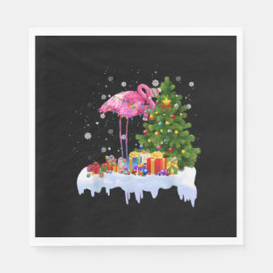 Flamingo Christmas Tree Lights Napkins